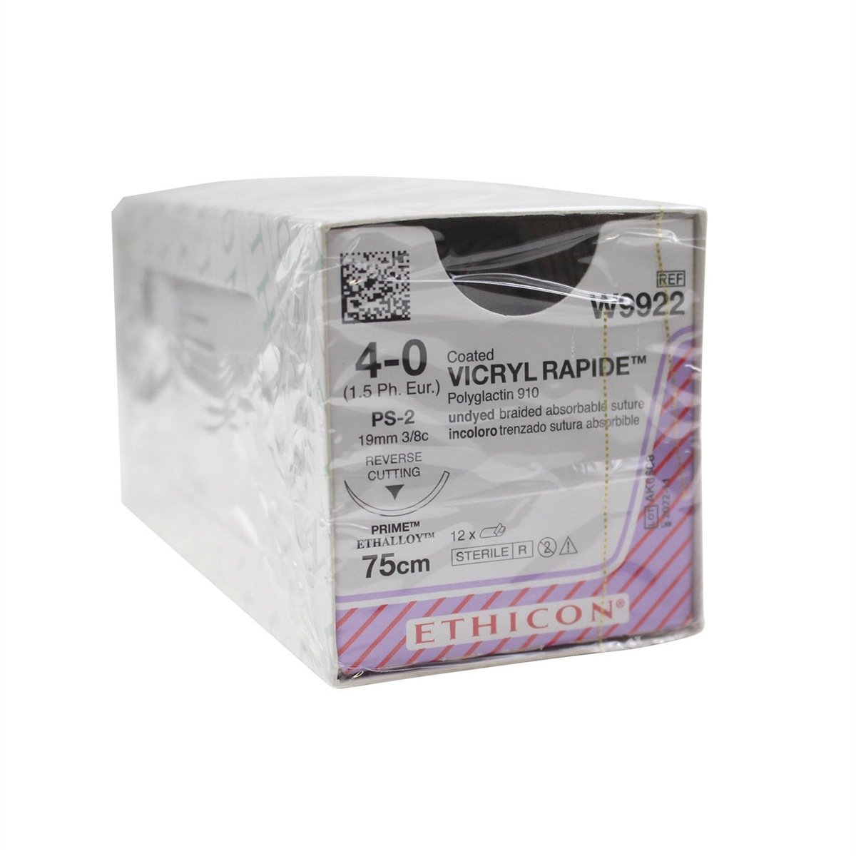 Johnson & Johnson 3/0 Vicryl Rapide Sutures - 75cm x 12 19mm, 3/8 Circle, RC - DMI Dental Consumables Ireland - Next Day Delivery
