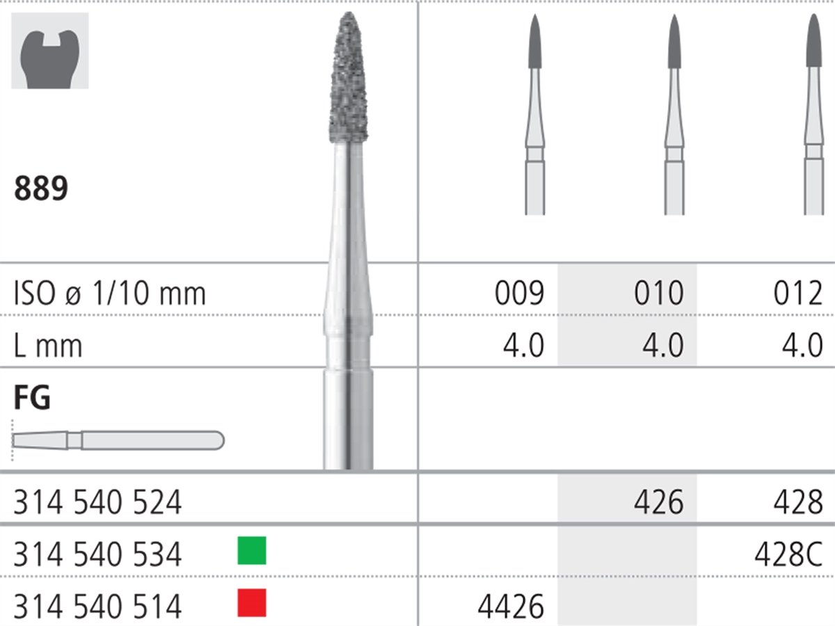 Intensiv SA Diamond Long Neck Flame - 6pk 889/012 - DMI Ireland's Leading Dental Supplier - Next Day Delivery