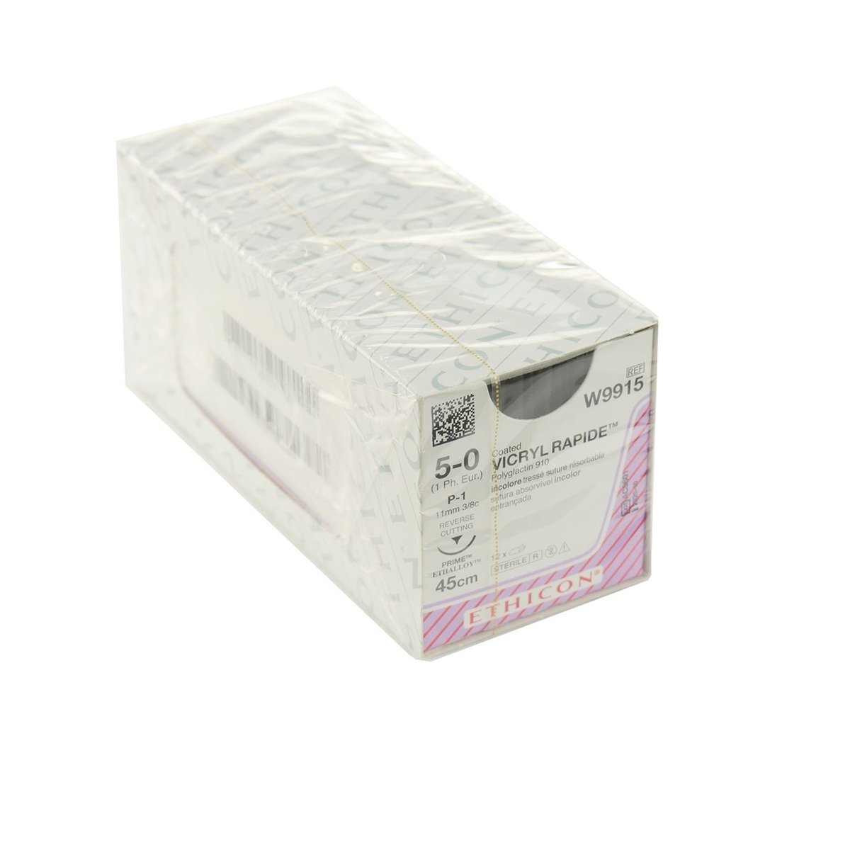 Johnson & Johnson 5/0 Vicryl Rapide Sutures - 45cm x 12 16mm, Compond Curve, RC - DMI Dental Supplies Ireland - Next Day Delivery