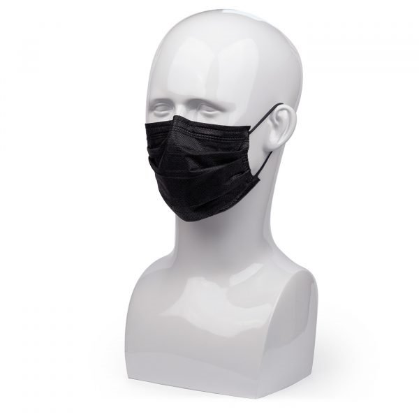 Premium Plus Ear Loop Face Mask Ultra Sensitive Pk50 Type IIR Black - DMI Dental Supplies Ireland - Next Day Delivery